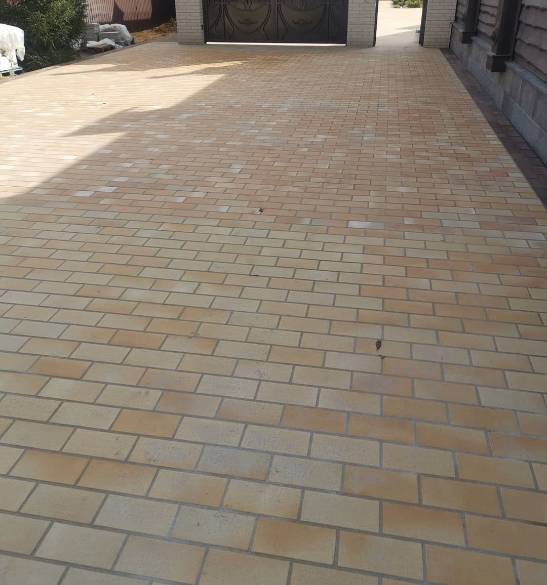 Тротуарная клинкерная плитка Stroeher beige-bunt 123, 240х115х18 (3118). Фото �6