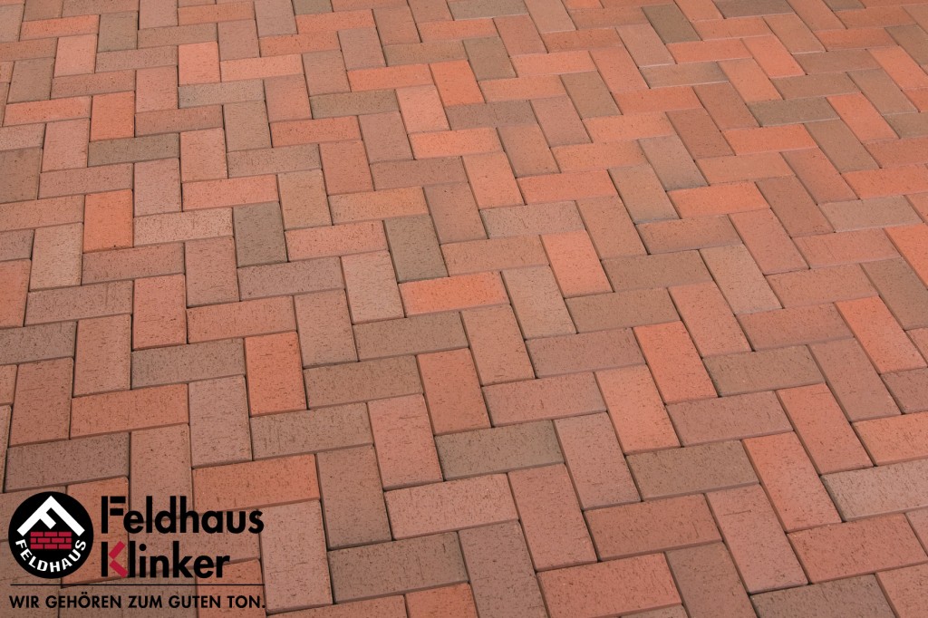 Тротуарная клинкерная брусчатка P403DF gala flamea Feldhaus Klinker, 240х118х52