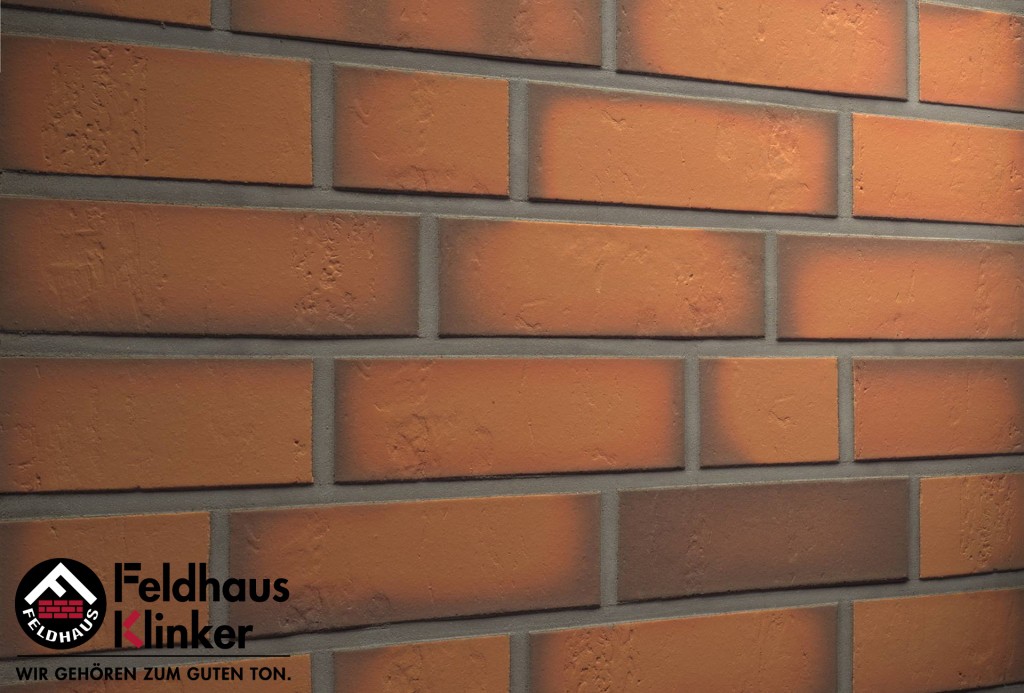 Клинкерная плитка для фасада R718DF14 accudo terracotta vivo, Feldhaus Klinker (240х52х14) от €50.230